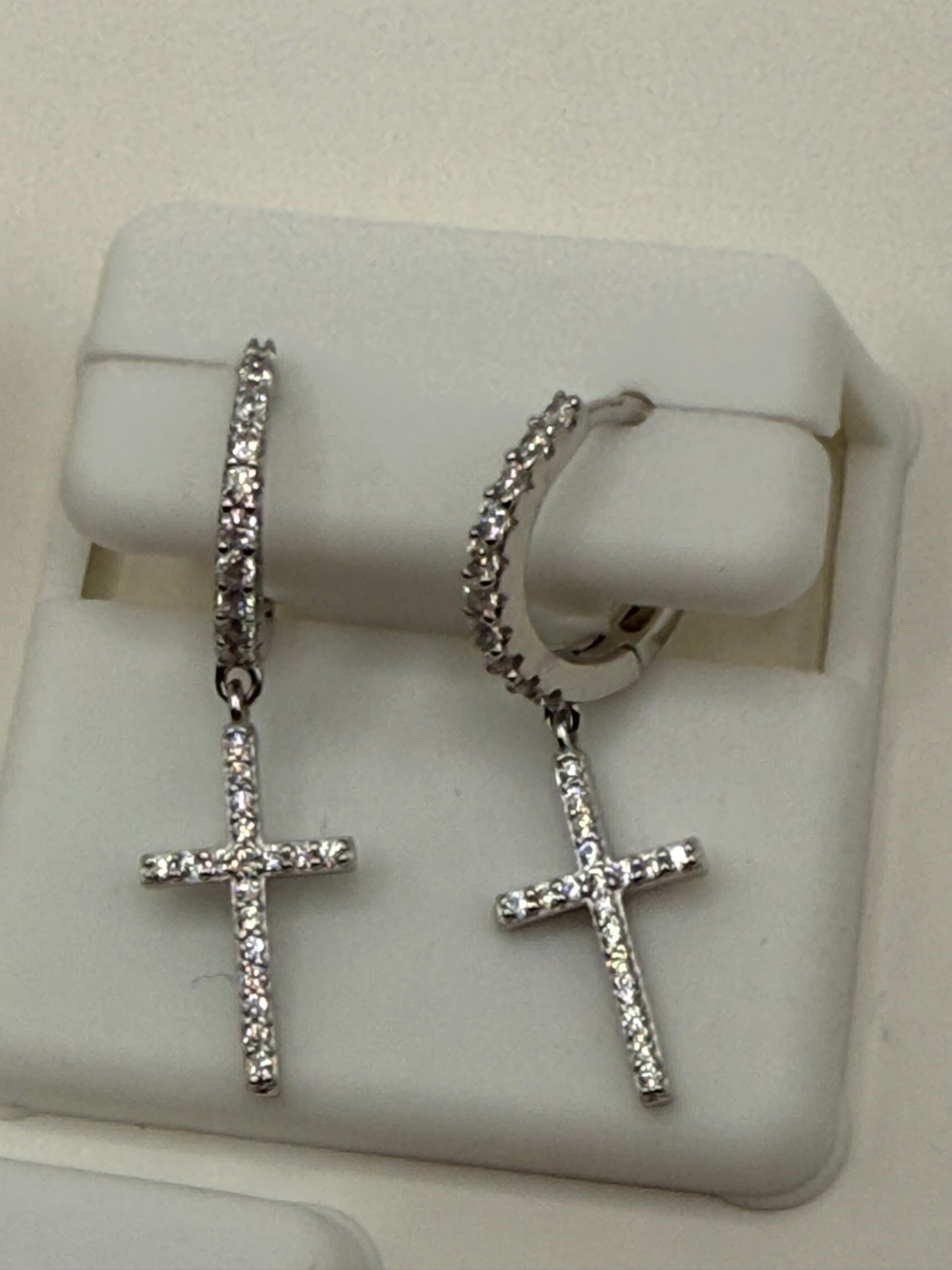 Aros o argolla plata 925 de cruz