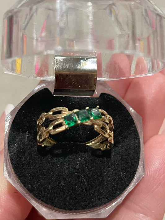 Anillo estilo cadena 10 k
