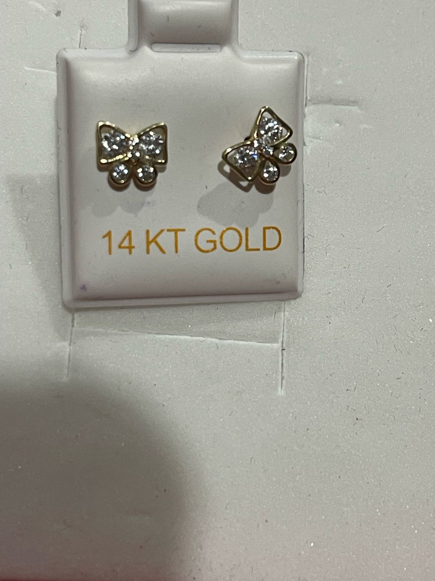 Aretes de niña bebé 14 k