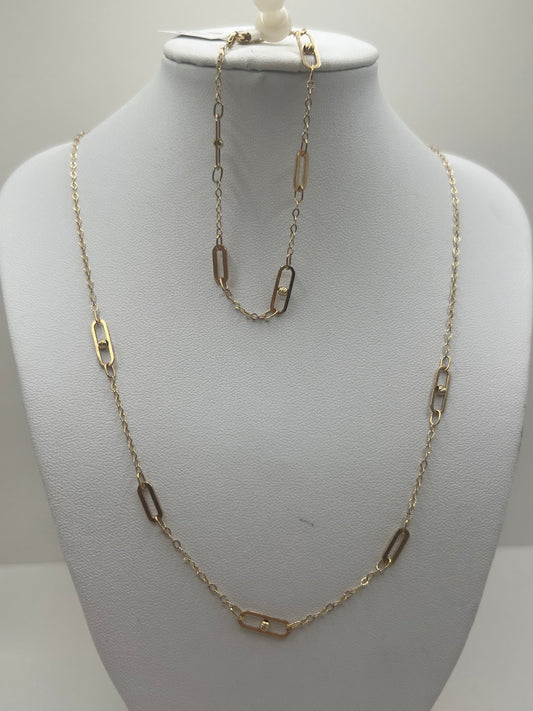 Set cadena 14 k paperclirp