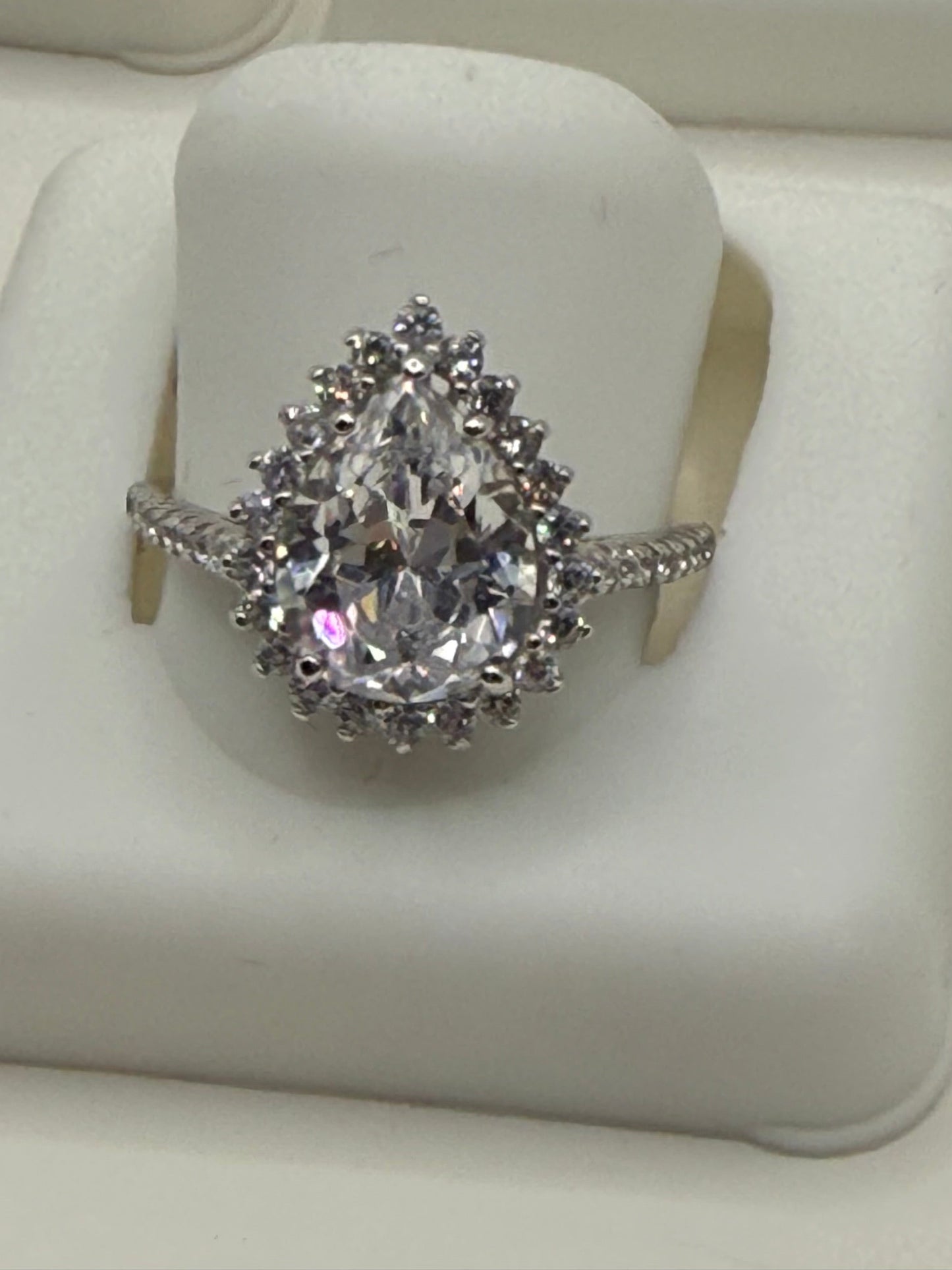 Anillo de lágrima 925 plata