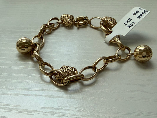 Brazalete de 14 k con colgante