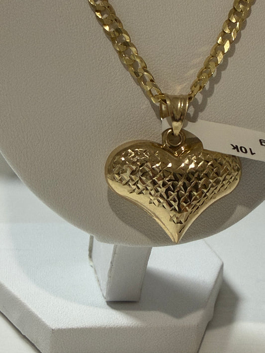 Cadena con el corazón 10 k sólido